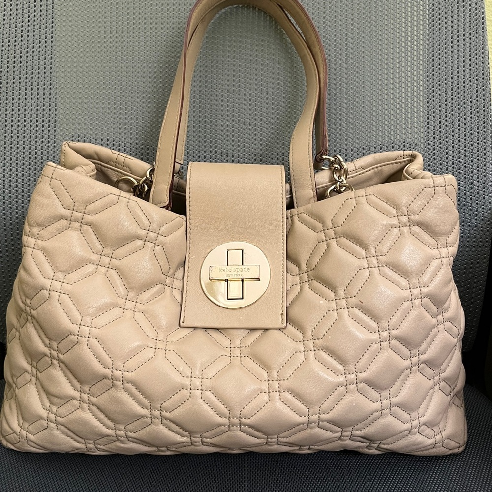 Kate Spade Beige Quilted Handbag
